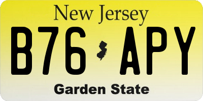 NJ license plate B76APY