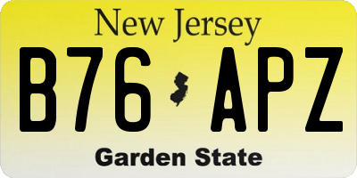 NJ license plate B76APZ
