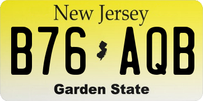 NJ license plate B76AQB