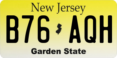 NJ license plate B76AQH