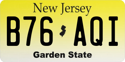 NJ license plate B76AQI