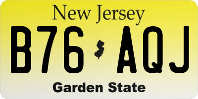 NJ license plate B76AQJ