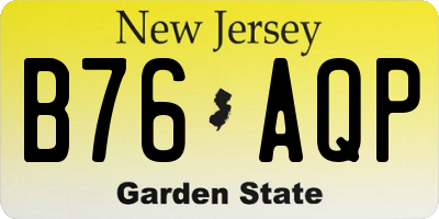 NJ license plate B76AQP