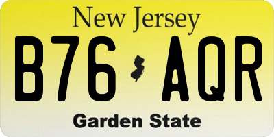 NJ license plate B76AQR