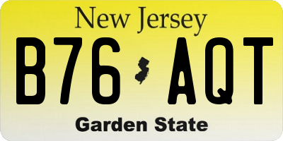 NJ license plate B76AQT