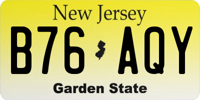 NJ license plate B76AQY