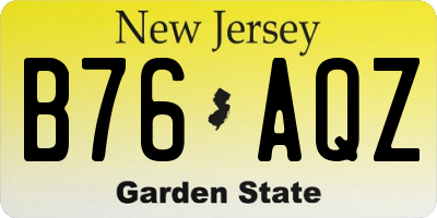 NJ license plate B76AQZ