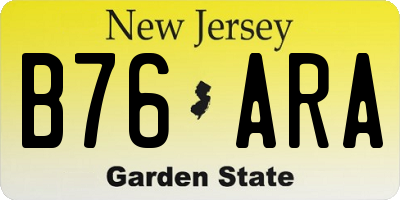 NJ license plate B76ARA