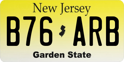 NJ license plate B76ARB