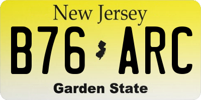 NJ license plate B76ARC
