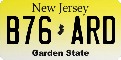 NJ license plate B76ARD