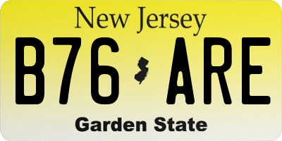 NJ license plate B76ARE