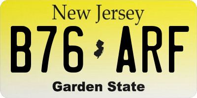 NJ license plate B76ARF