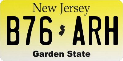 NJ license plate B76ARH