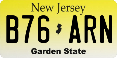 NJ license plate B76ARN