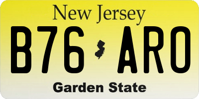 NJ license plate B76ARO