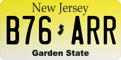 NJ license plate B76ARR