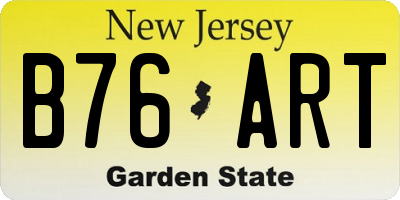 NJ license plate B76ART