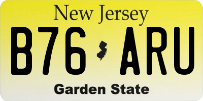 NJ license plate B76ARU