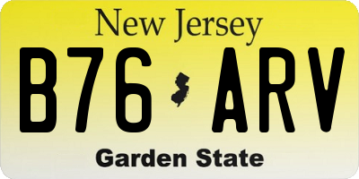 NJ license plate B76ARV