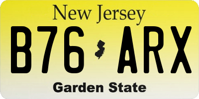 NJ license plate B76ARX
