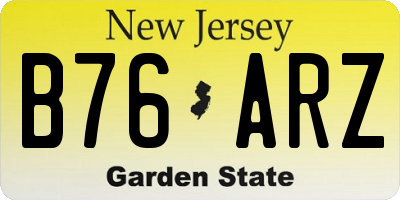 NJ license plate B76ARZ
