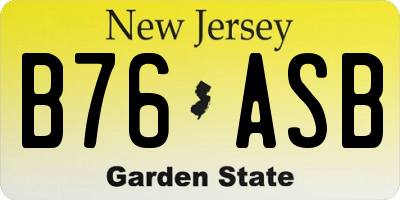 NJ license plate B76ASB