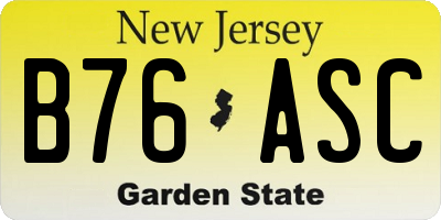 NJ license plate B76ASC