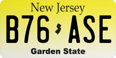 NJ license plate B76ASE