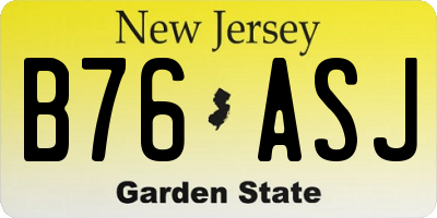 NJ license plate B76ASJ