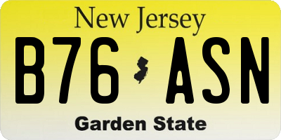 NJ license plate B76ASN