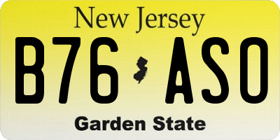 NJ license plate B76ASO