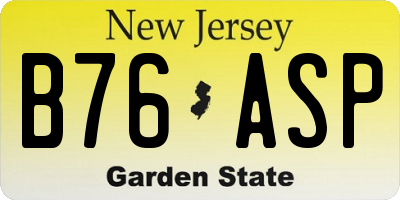 NJ license plate B76ASP