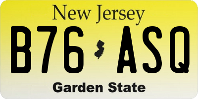 NJ license plate B76ASQ