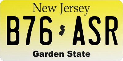NJ license plate B76ASR