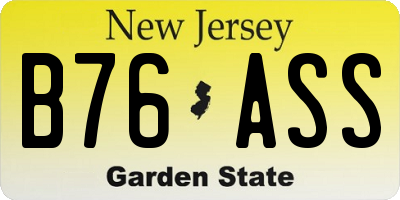NJ license plate B76ASS