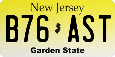 NJ license plate B76AST