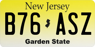 NJ license plate B76ASZ