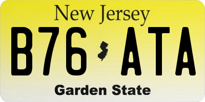 NJ license plate B76ATA