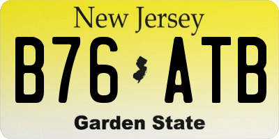 NJ license plate B76ATB
