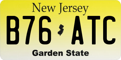 NJ license plate B76ATC