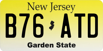 NJ license plate B76ATD