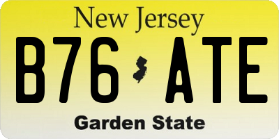 NJ license plate B76ATE