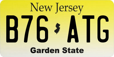 NJ license plate B76ATG
