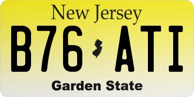 NJ license plate B76ATI