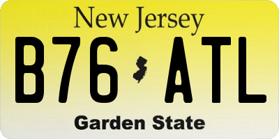 NJ license plate B76ATL