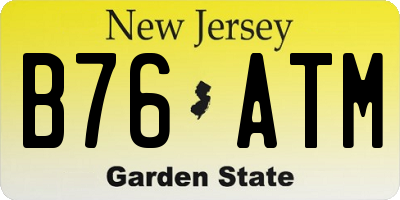 NJ license plate B76ATM