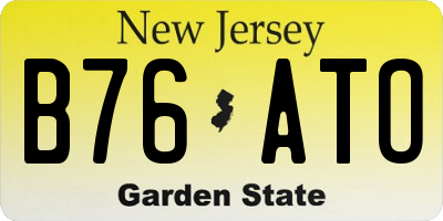 NJ license plate B76ATO