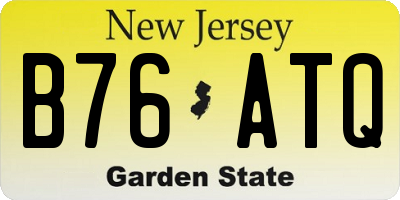 NJ license plate B76ATQ