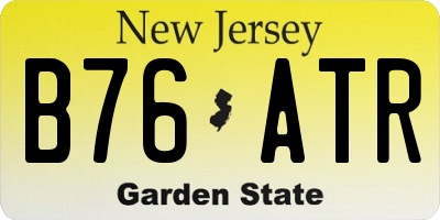 NJ license plate B76ATR